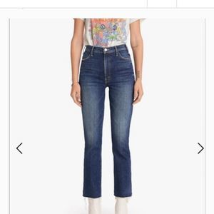 MOTHER The Hustler Ankle Fray color: Dirty Mary High Rise Jean Denim Pant